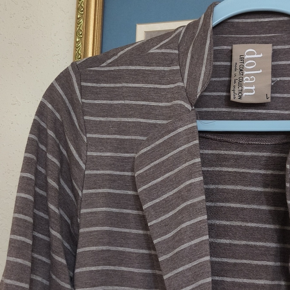 Anthropology Dolan Charcoal Striped Blazer Jacket Career Contemporary Sweater - Picture 8 of 13